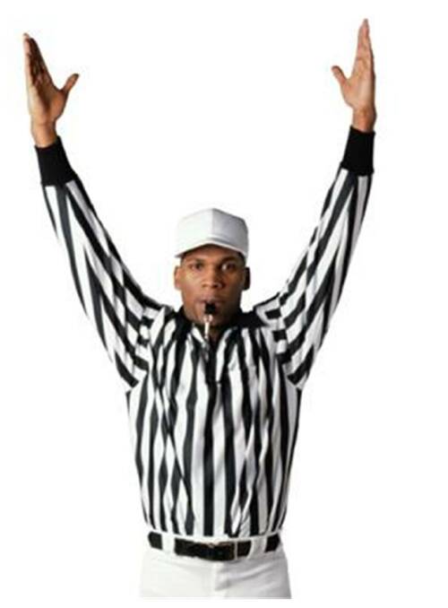 This is how the referee signals a touchdown.