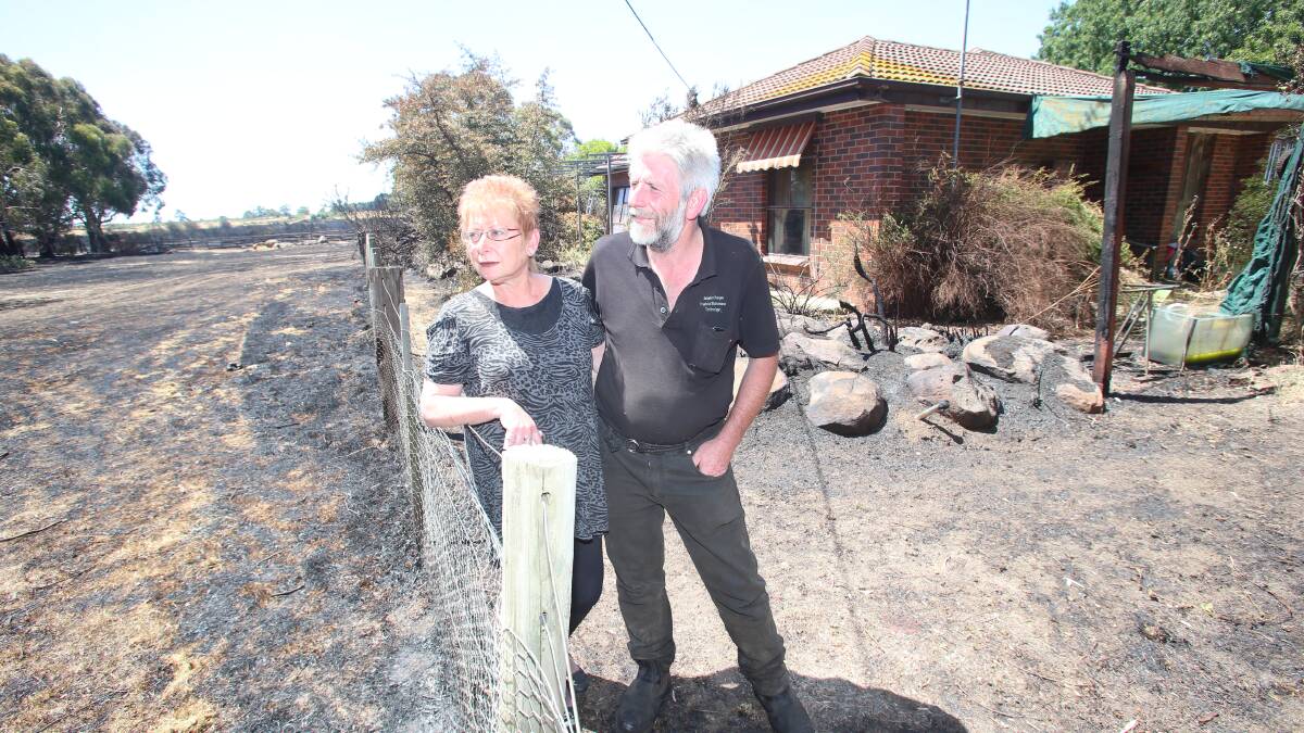 REBUILD: A fire destroyed sheds and burnt two alpacas at Ray Smith's property. Picture: PETER WEAVING