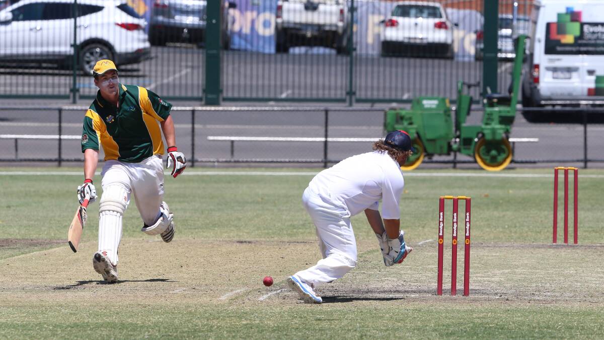 Division one clash between Murray Valley (Batting) and Northern Districts (fielding). Batter Brodie Ross and wicket keeper Leigh Solar. Picture: PETER WEAVING