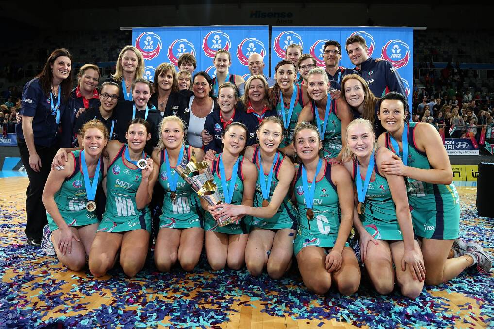 TEAM EFFORT: The Melbourne Vixens celebrate their ANZ Championship victory on Sunday. Picture: GETTY