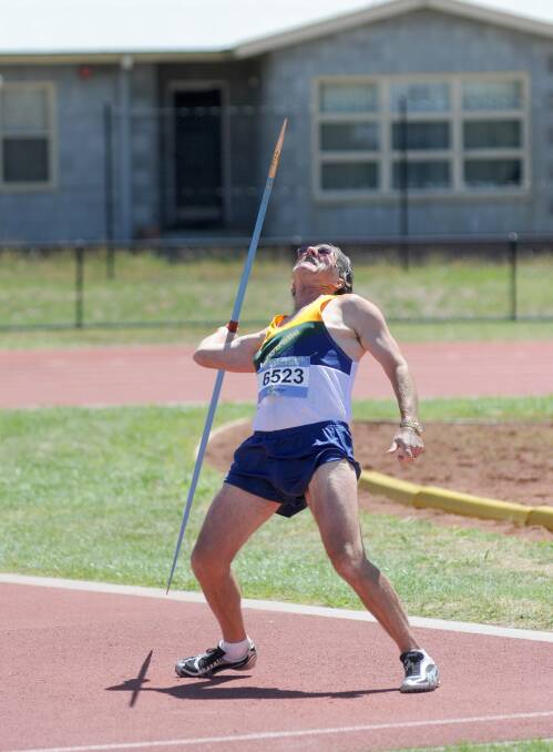 Vasyl Shuter competes in the Javelin 65-69 years. Picture: JODIE DONNELLAN 