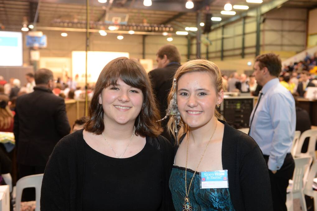 Winona Cox and Nadia Jesussek at the District Convention of Jehovah's Witnesses. Picture: JIM ALDERSEY
