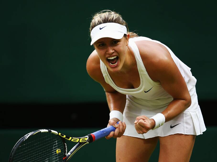 EXCITING TALENT: Canadian tennis player Eugenie Bouchard in action at Wimbledon this week. Picture: GETTY