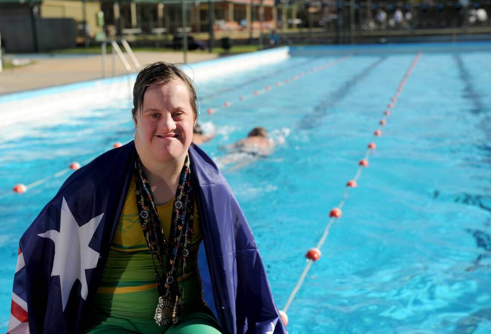 PROUD: Tara Smith, winner of gold, silver and bronze at the Asia Pacific Games. Picture: JODIE DONNELLAN 
