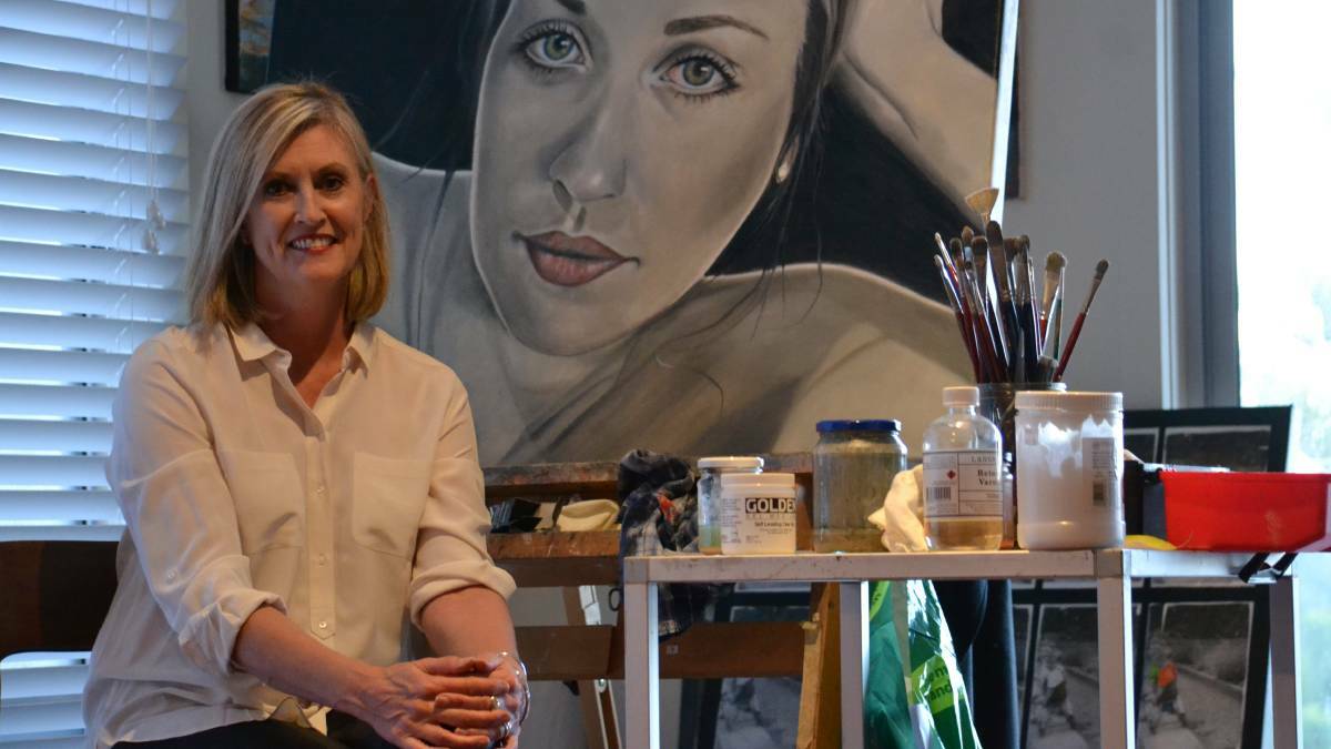 Goolwa artist Lisa Ingerson won the Royal South Australian Society of the Arts Inc. hanger's prize for Arky 2, a portrait of her husband.
