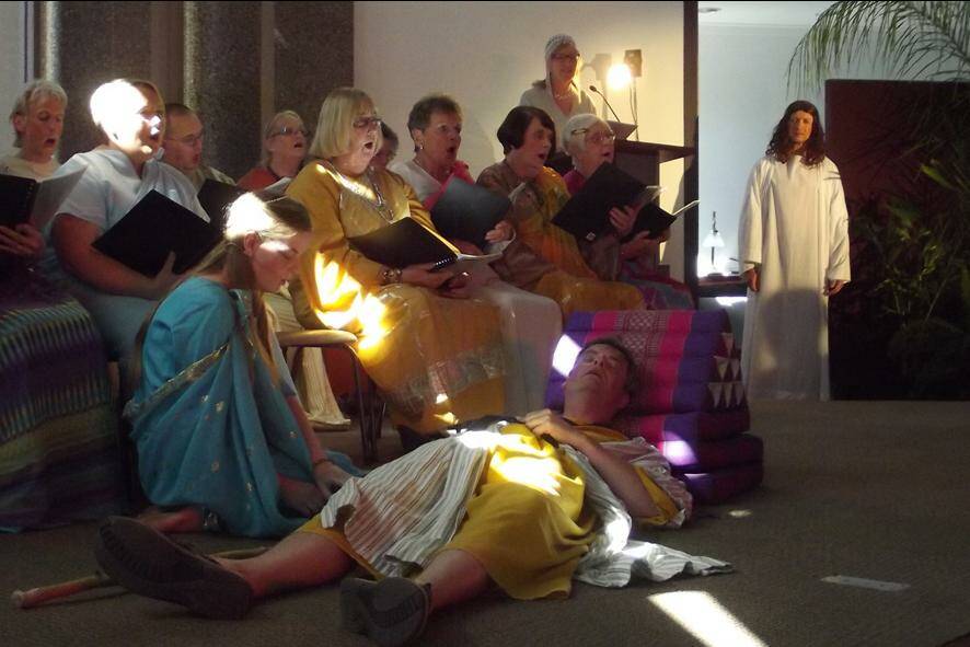 The death scene is performed in The Fourth Wise Man at Kangaroo Flat Anglican Church. Picture: ALISON NIVEN 
