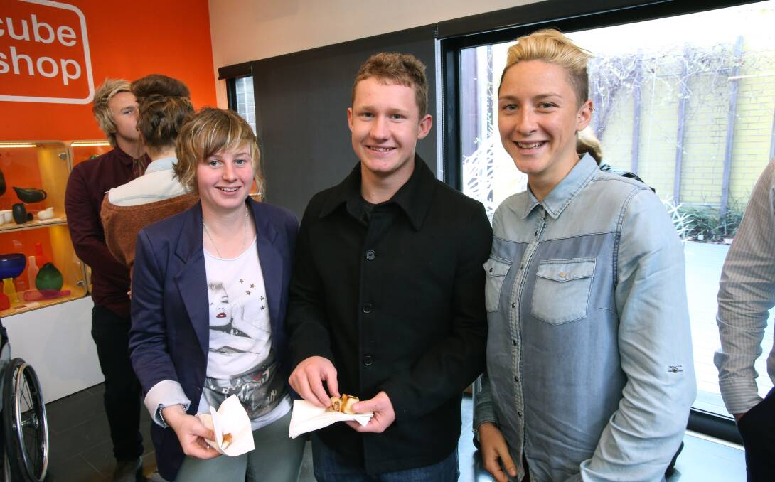 Bendigo Senior Secondary College's elite athletes Bree Gaylor, Liam Frye and Liz Watkins. Picture: PETER WEAVING
