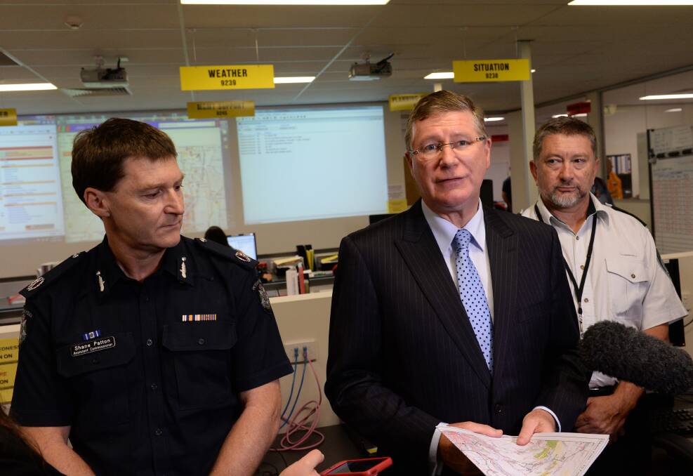 Premier Denis Napthine at a press conference in Gisborne Monday afternoon.
Picture: JIM ALDERSEY