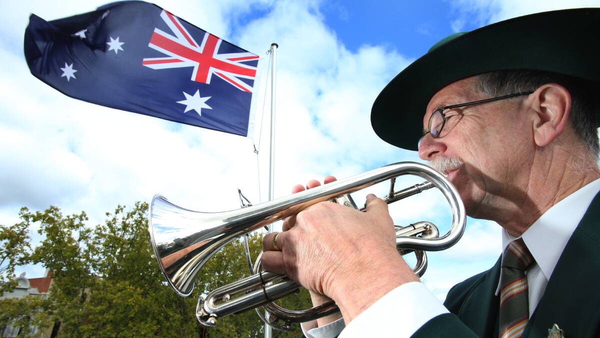 REMEMBER: CoGB Brass Band member Fred Trewartha during last year's service in Bendigo. Picture: PETER WEAVING