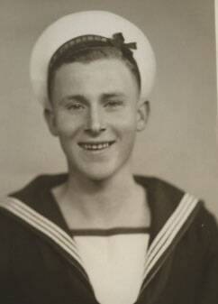 Jillian's dad John Kenneth Abbott as a sailor in World War Two, the photo features on the book
