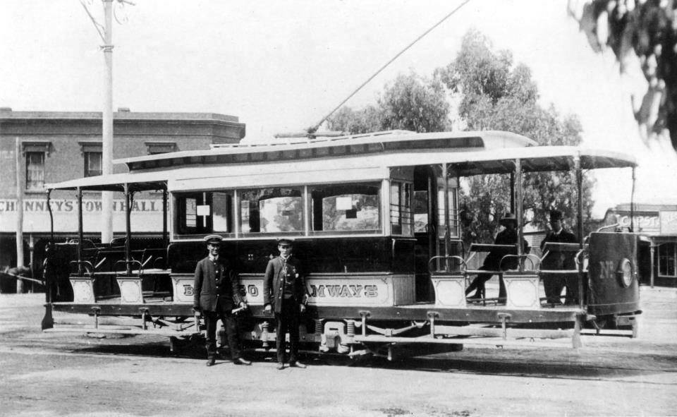 1905 This image features a three window tram at Eaglehawk in 1905.