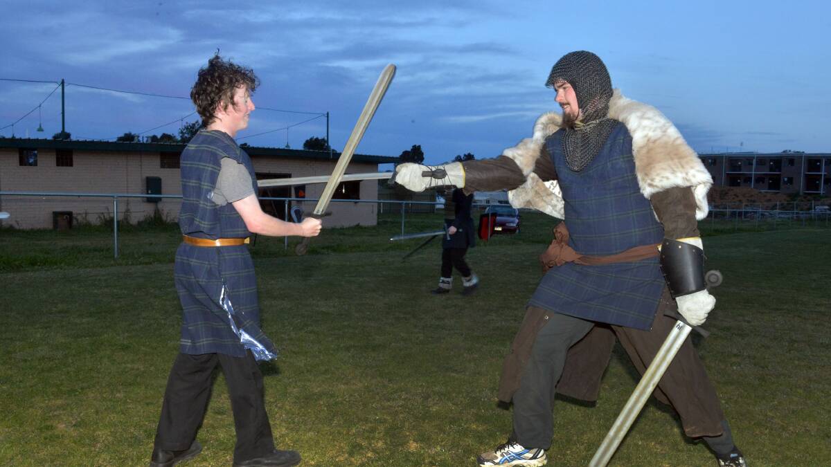 New member Jason Bonett gets some Swordcraft lessons from Noah Pinder
Picture: Brendan McCarthy