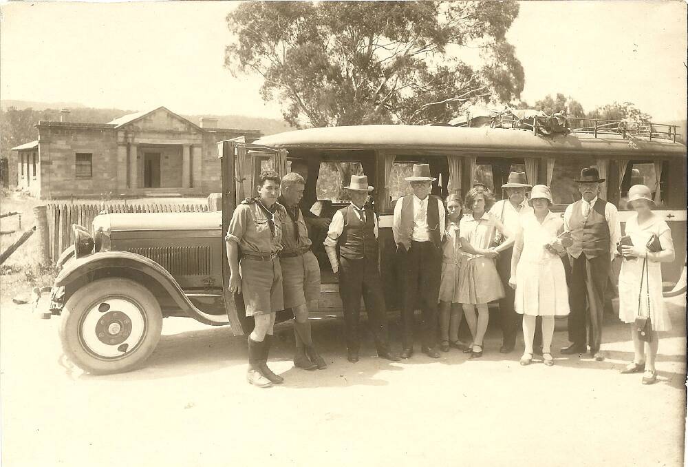 This picture is a mystery. The only information is that it was a trip to the Jenolan Caves. If anyone knows about the trip and who the people are, they are asked to contact the Pyramid Hill Historical Society, Box 83, Pyramid Hill 3575.