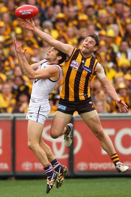 Spoiling Hayden Ballantyne in the grand final. Picture: GETTY IMAGES