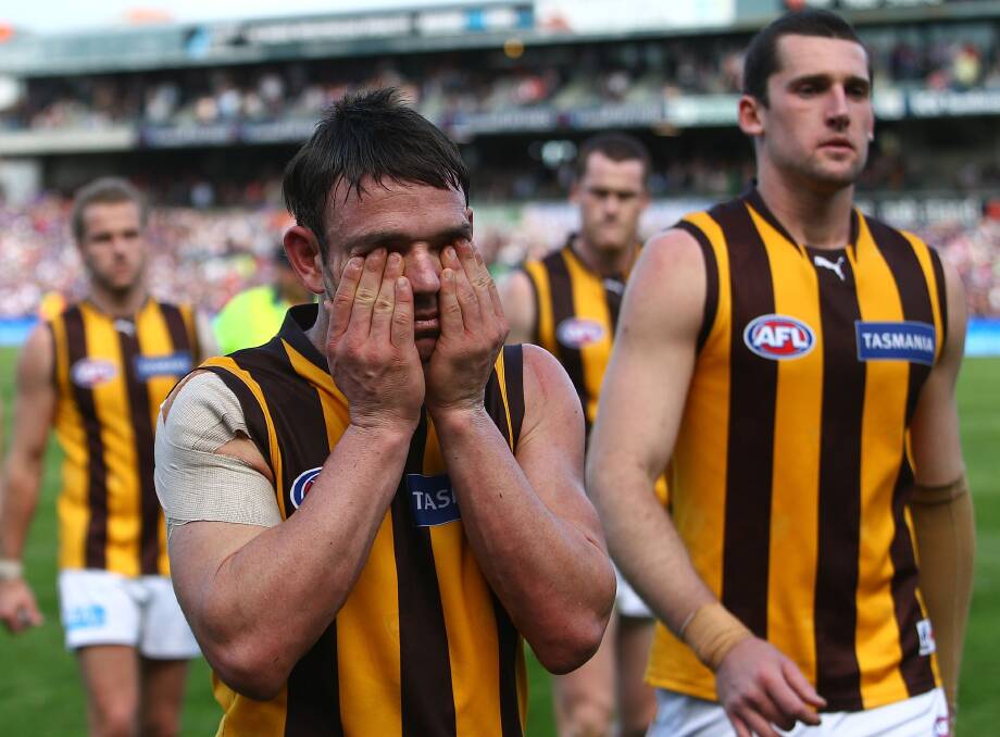 An emotional end to the 2010 season - an elimination final loss to Fremantle in Perth. Picture: GETTY IMAGES