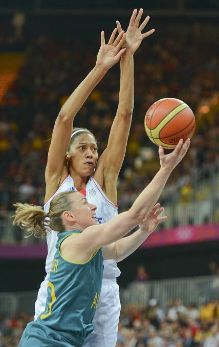 Scoring two points against France at the London Olympics. Picture: FAIRFAX