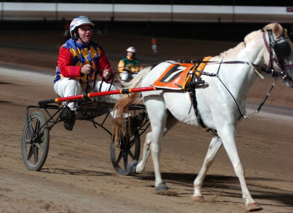 POOR PONY: Westy fancies himself as a harness racing driver.