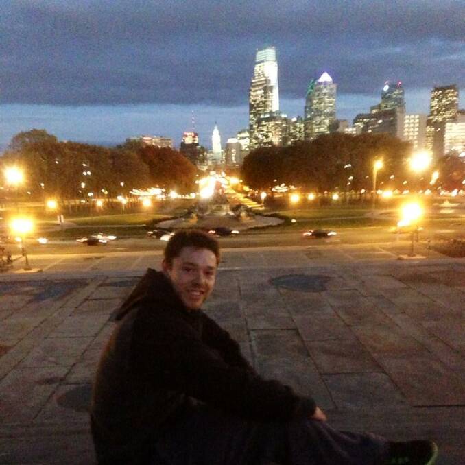 FAMOUS SPOT: Matthew Dellavedova on the "Rocky" steps in Philadelphia.