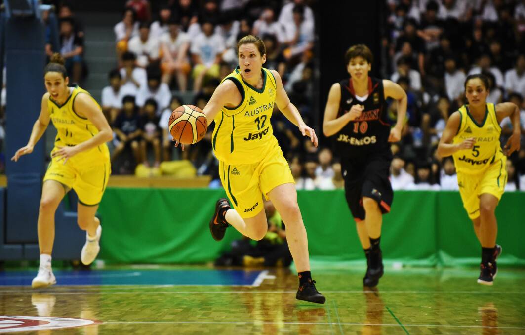 Belinda Snell leads a fast break for the Opals. Picture: GETTY IMAGES