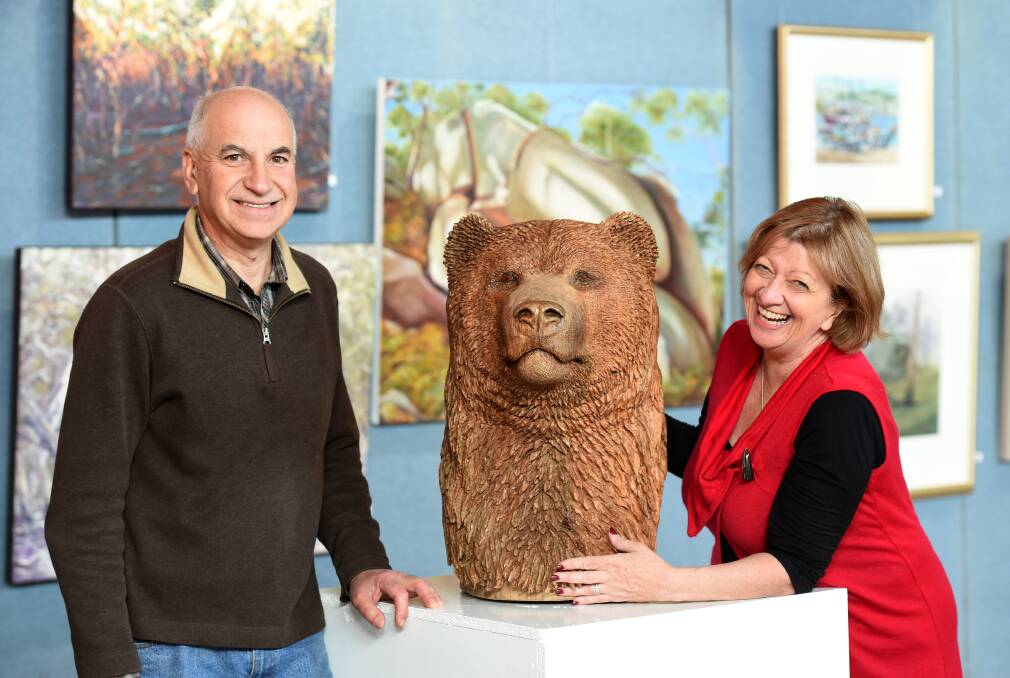 BEARY GOOD: Chairman Vin Cappy and display co-ordinator Catherine Tait. Picture: JODIE DONNELLAN 