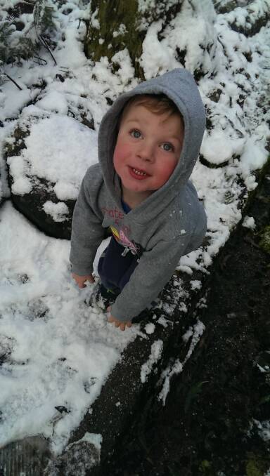 Joshua Van Stokrom had his first snow experience. 