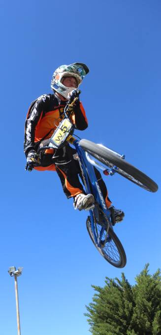 AIR UP THERE: Matthew White gets airborne on his BMX. Picture: PETER WEAVING