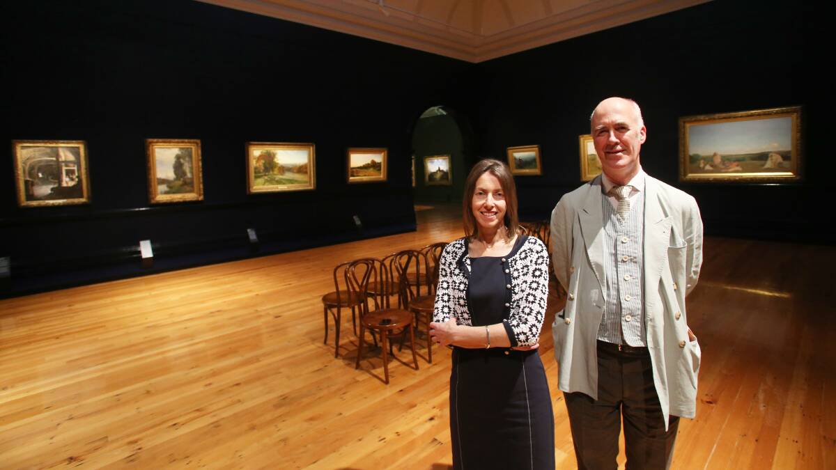 PROUD: Bendigo Art Gallery director Karen Quinlan and Royal Academy secretary and chief executive Charles Saumeraz Smith at the exhibition. Picture: PETER WEAVING