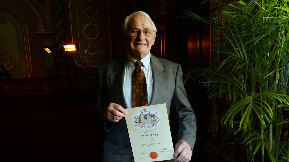 NEW CITIZEN: Brian Wright at the citizenship ceremony this week. Picture: BRENDAN McCARTHY