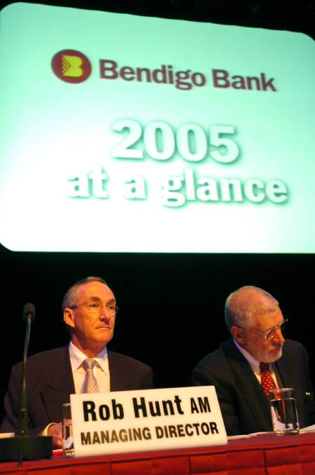 Bendigo Bank Managing Director Rob Hunt at the AGM. Picture ; PETER HYETT.