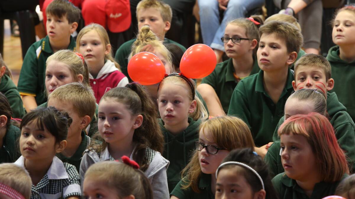 Kangaroo Flat Primary School morning assembly. Picture: Peter Weaving