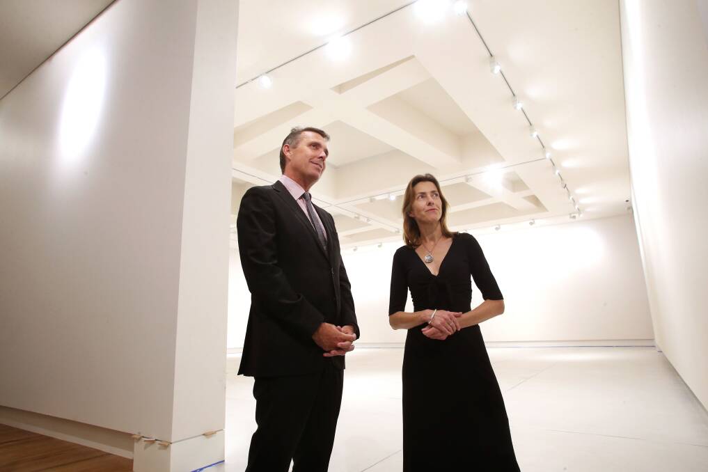 PARTNERS: John Dewar and Karen Quinlan at the new La Trobe University Gallery. Picture: PETER WEAVING