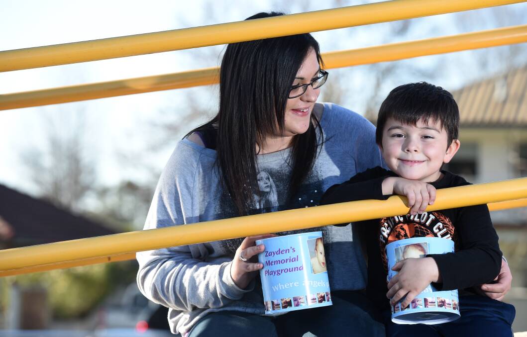 Zayden's aunty Angie Whitting and brother, Xavier, are hoping to raise enough funds to build a playground in the little boy's memory.