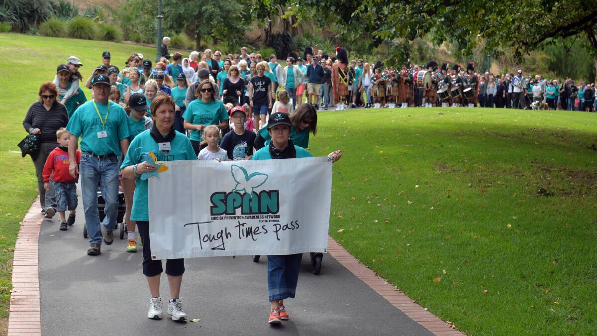 STRENGTH: Walkers spread their message in Rosalind Park during the Suicide Awareness Walk. Picture: BRENDAN McCARTHY