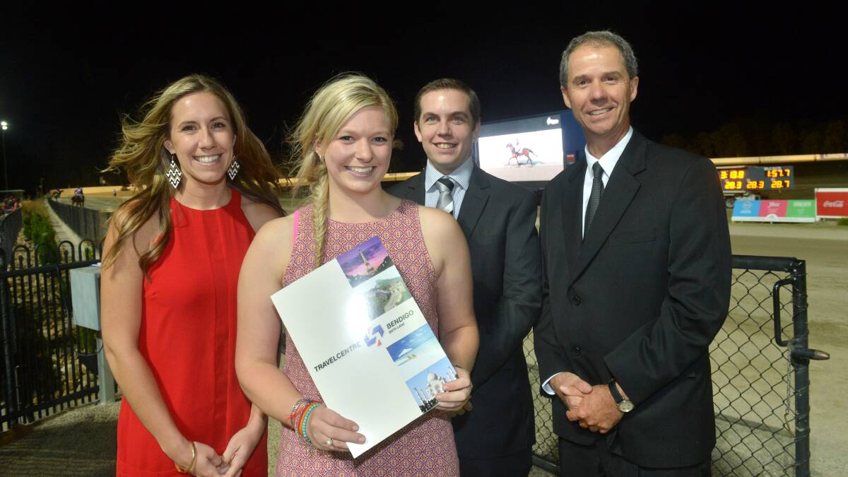 Winner of the Bendigo Advertiser and Bendigo Pacing Cup's trip to Dubai, Tamrie Carter (front). Picture: JODIE DONNELLAN 