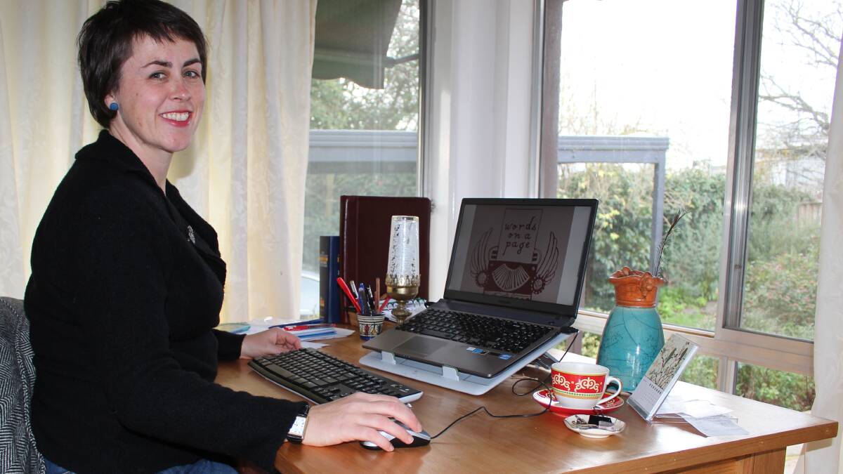 AT WORK: Natalie Dowling started her Kyneton-based writing business in March. Picture: CONTRIBUTED.