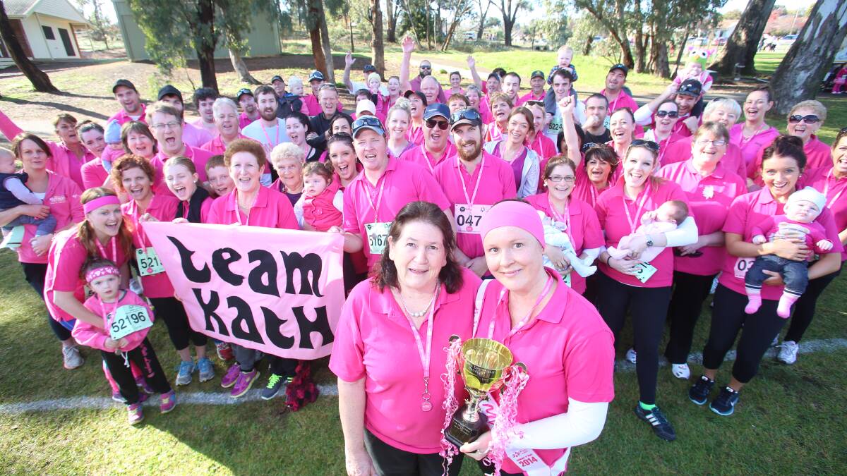 SUCCESS: Team Kath rallied to raise $10,000 for breast cancer research. Picture: GLENN DANIELS
