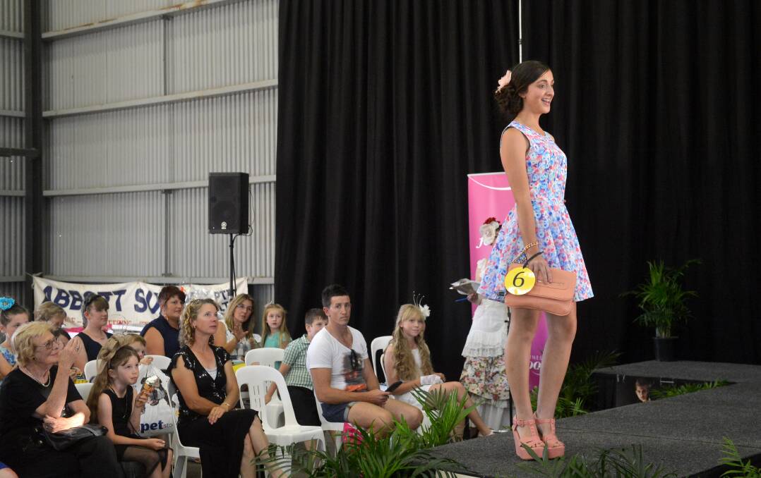 Fashions on the field competitor Aimee Croft. Picture: JODIE DONNELLAN
