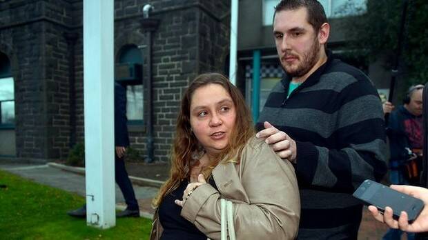 Rhett Wallace and Cassie Batten leave the Epping police station on Thursday. Picture: JOE ARMAO