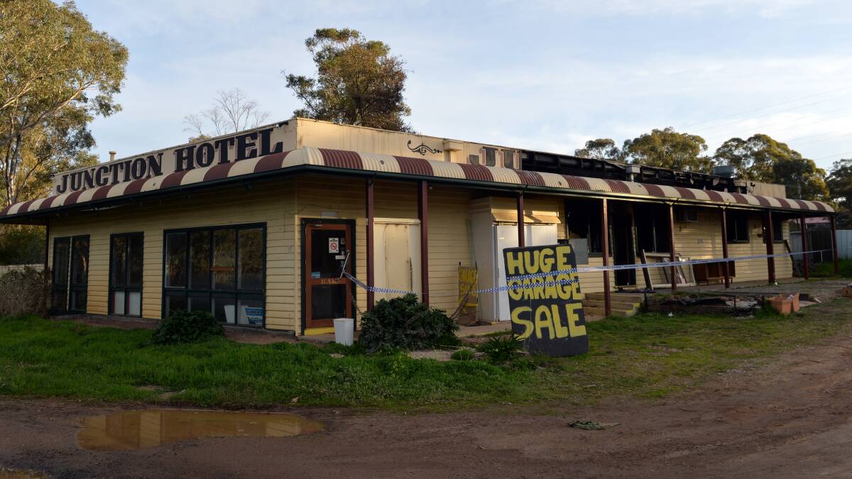 DESTROYED: The empty shell left behind after the Junction Hotel blaze. Picture: BRENDAN McCARTHY