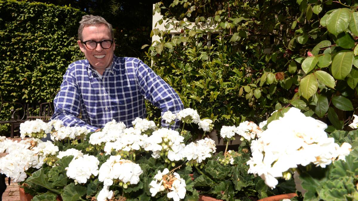 HOME: Stuart Rattle in the garden at his property, Musk Farm, last month. Picture: KATE HEALY