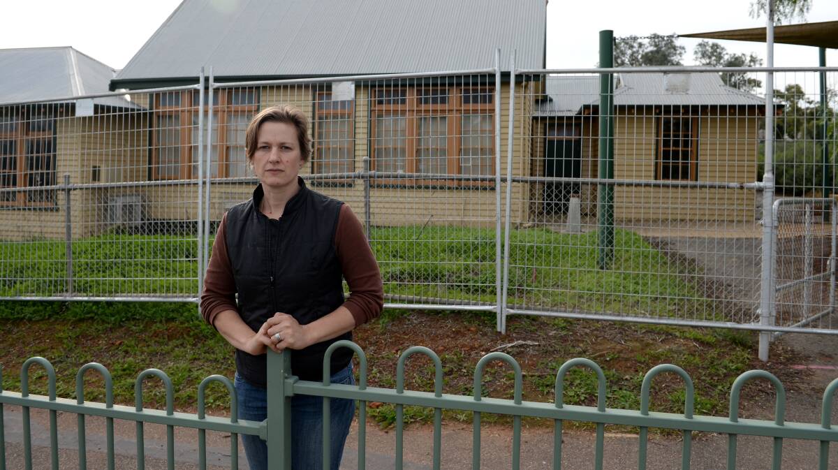 PASSIONATE: Eloise Haw, who is part of a group which hopes to save Boort's former primary school, pictured at the school. Picture: JIM ALDERSEY
