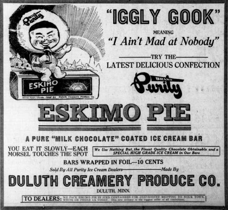A 1922 ad for Eskimo Pie the brand also only changed its name in 2020. Picture: Wikimedia Commons