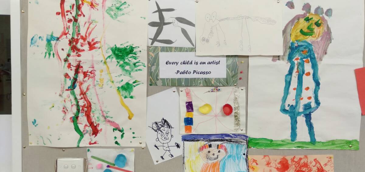 Some of the artwork from the Shine Bright Spring Gully Kindergarten students. Picture: SUPPLIED