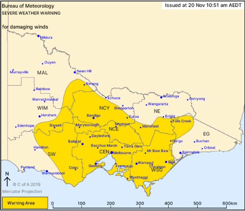 Severe weather warning. Picture: SUPPLIED