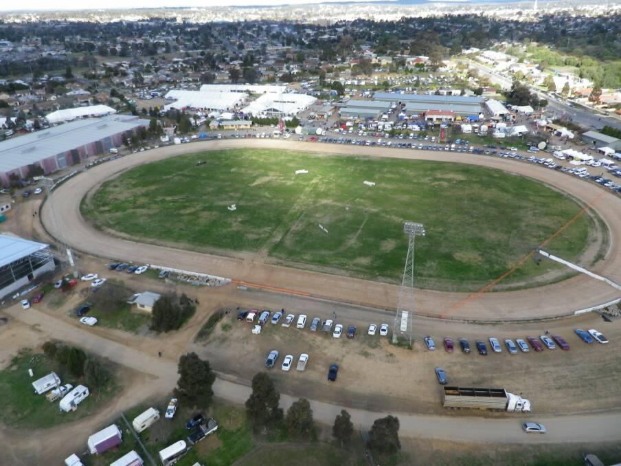 Aerial picture of Bendigo Showgrounds. Picture: BERNIE FLYNN

