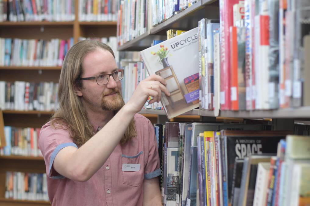 Castlemaine's Librarian Stuart Winser at the library before the upgrades. Picture: NONI HYETT