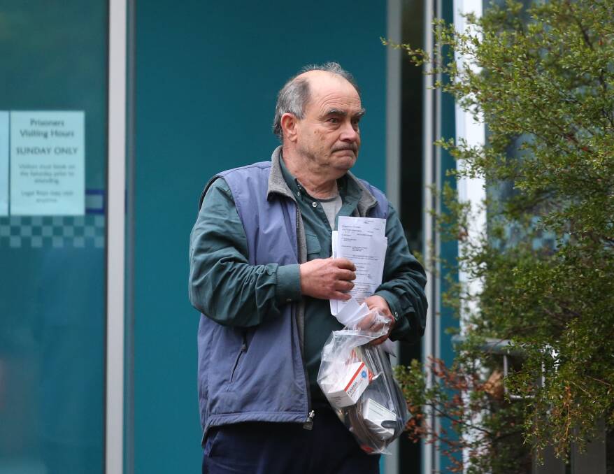 Abdul Elraoui, 69, leaving Bendigo police station in June after being granted bail.
