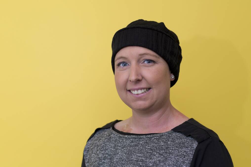 FIGHTER: Casey MacIntyre is undergoing chemotherapy treatment after being diagnosed with stage four cervical cancer. Pictures: NONI HYETT