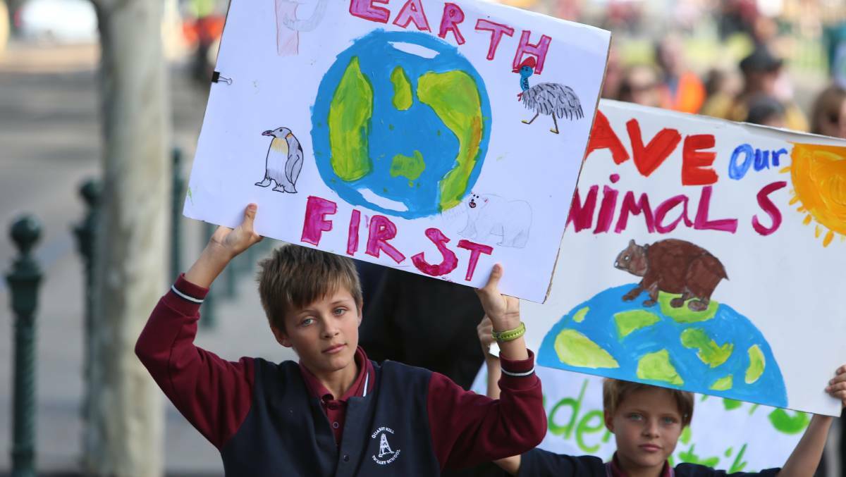 TAKE A STANCE: Bendigo students called for action on climate change as they marched through the city in May, 2019. Picture: GLENN DANIELS