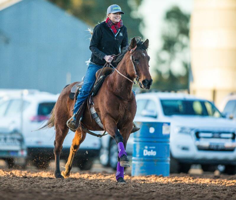 NATURAL: Bonnie McLean, who now lives in Goornong, has always had a passion for horse riding and rodeo events. Picture: DREW CHISLETT 